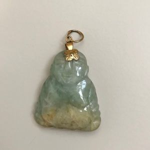 Green and Gold Buddha Pendant